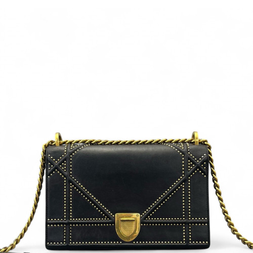 Dior Medium Diorama Grained Calfskin Black
