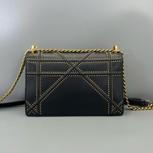 Dior Medium Diorama Grained Calfskin Black
