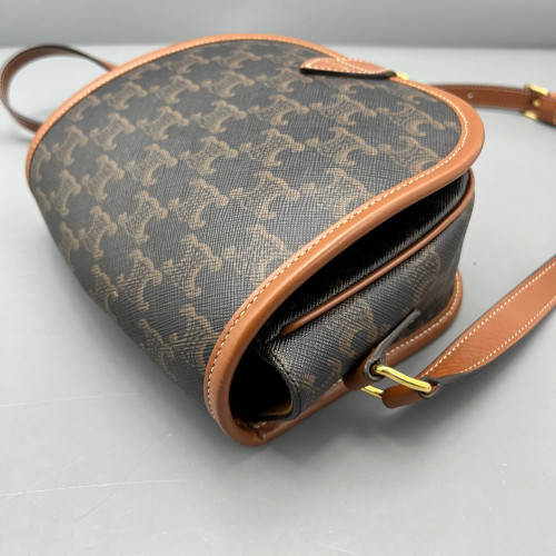 Celine Medium Folco Bag Triomphe Tan Brown