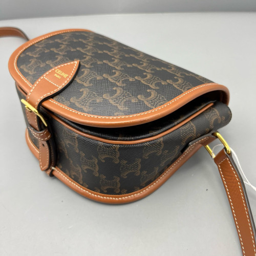 Celine Medium Folco Bag Triomphe Tan Brown