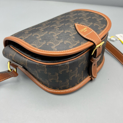 Celine Medium Folco Bag Triomphe Tan Brown