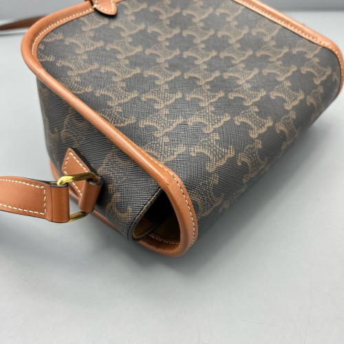 Celine Medium Folco Bag Triomphe Tan Brown