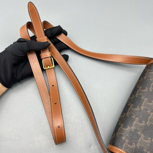 Celine Medium Folco Bag Triomphe Tan Brown
