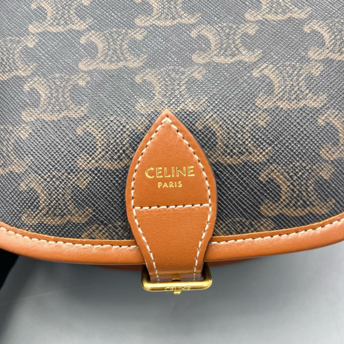 Celine Medium Folco Bag Triomphe Tan Brown
