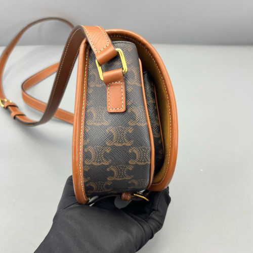 Celine Medium Folco Bag Triomphe Tan Brown