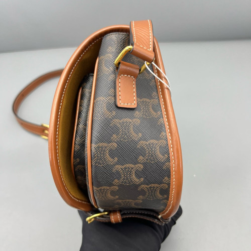 Celine Medium Folco Bag Triomphe Tan Brown