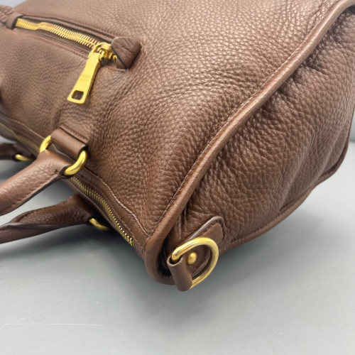 Prada Boston Bag Calfskin Brown