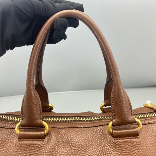 Prada Boston Bag Calfskin Brown