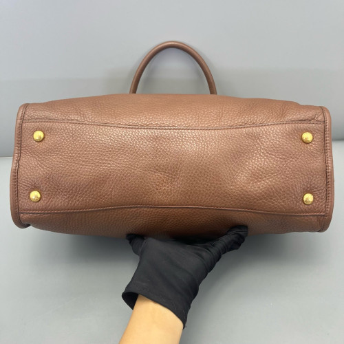 Prada Boston Bag Calfskin Brown