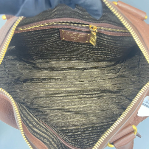 Prada Boston Bag Calfskin Brown