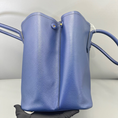 Prada Large Double Bag Saffiano Calfskin Dark Blue
