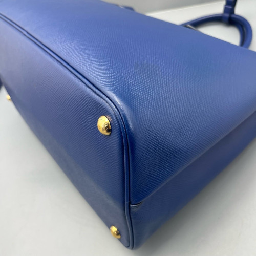 Prada Large Double Bag Saffiano Calfskin Dark Blue