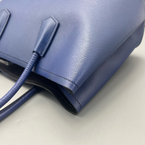 Prada Large Double Bag Saffiano Calfskin Dark Blue
