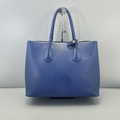 Prada Large Double Bag Saffiano Calfskin Dark Blue