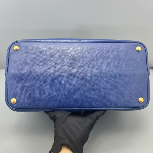 Prada Large Double Bag Saffiano Calfskin Dark Blue