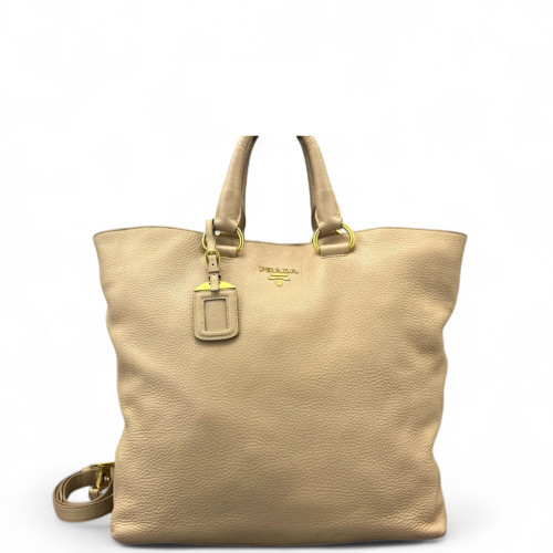 Prada Tote Bag Vitello Daino Natural Tan