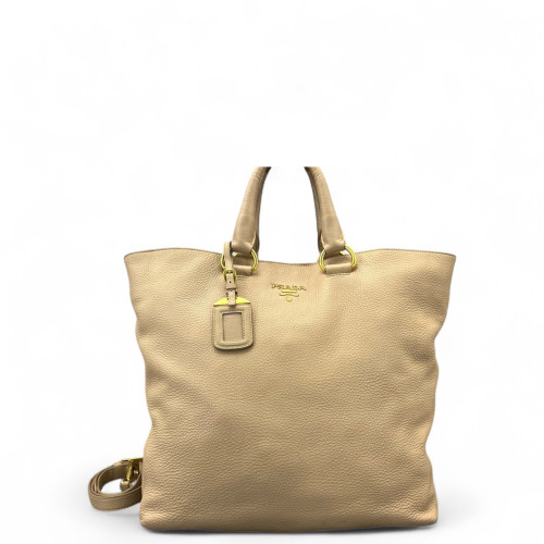 Prada Tote Bag Vitello Daino Natural Tan