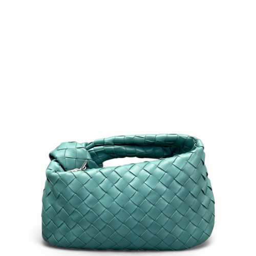 Bottega Veneta Mini Jodie Calfskin Intrecciato Turquoise