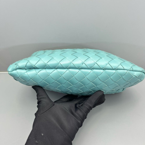 Bottega Veneta Mini Jodie Calfskin Intrecciato Turquoise