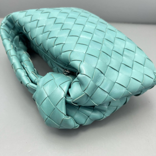 Bottega Veneta Mini Jodie Calfskin Intrecciato Turquoise