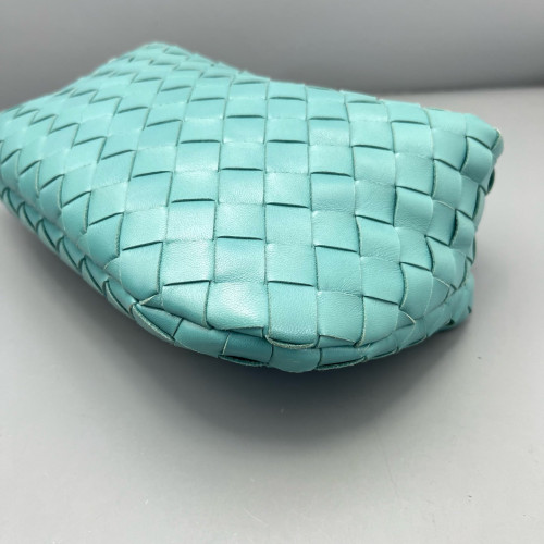 Bottega Veneta Mini Jodie Calfskin Intrecciato Turquoise