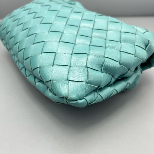 Bottega Veneta Mini Jodie Calfskin Intrecciato Turquoise