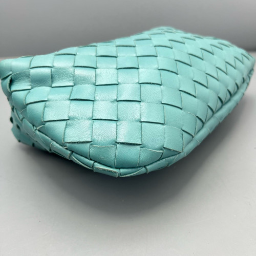 Bottega Veneta Mini Jodie Calfskin Intrecciato Turquoise