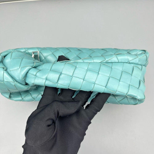 Bottega Veneta Mini Jodie Calfskin Intrecciato Turquoise