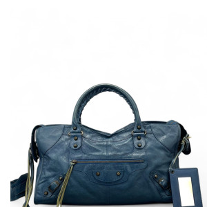 Balenciaga Large City Arena Lambskin Dark Blue