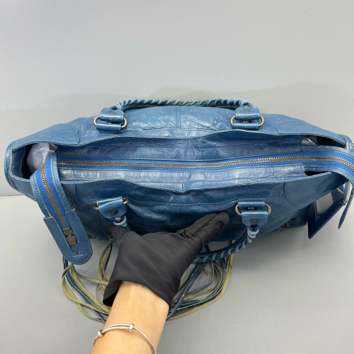 Balenciaga Large City Arena Lambskin Dark Blue