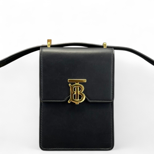 Burberry Phone Holder Calfskin Black