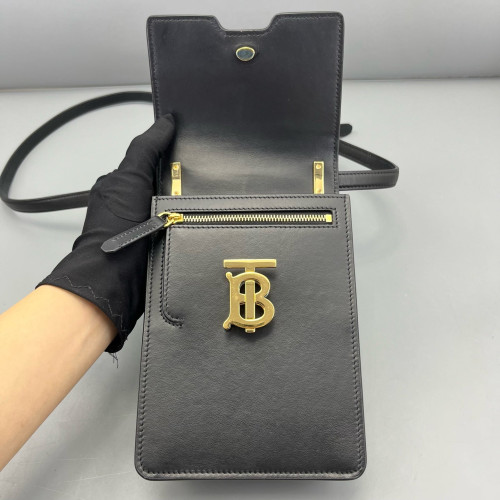 Burberry Phone Holder Calfskin Black