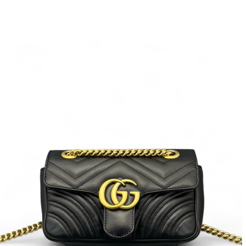 Gucci Matelasse Mini GG Marmont Calfskin Black