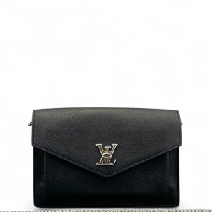 Louis Vuitton Mylockme Chain Pochette Calfskin Black Louis Vuitton Mylockme Chain Pochette Calfskin Black