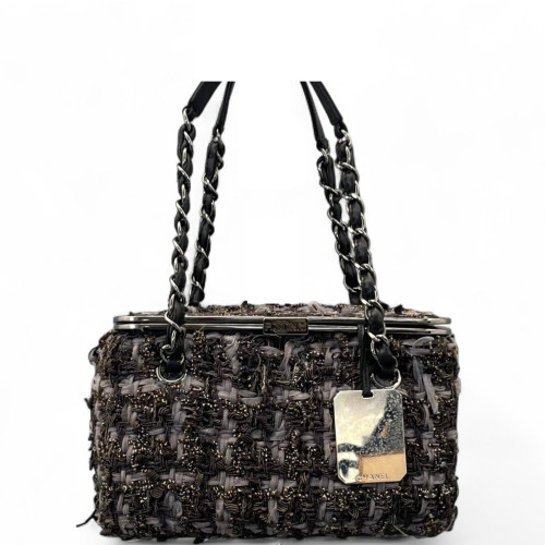 Chanel Box Bag Tweed Purple