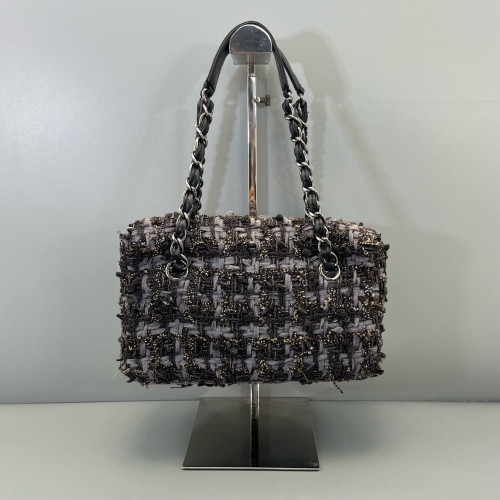 Chanel Box Bag Tweed Purple