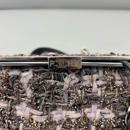 Chanel Box Bag Tweed Purple
