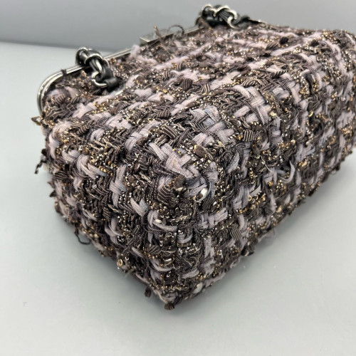 Chanel Box Bag Tweed Purple