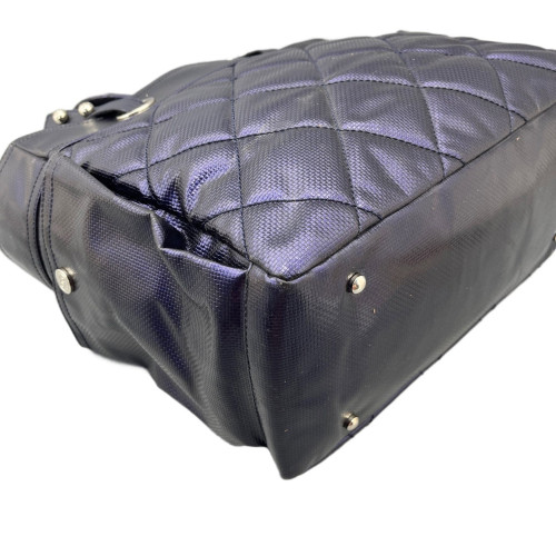 Chanel Quilted Paris-Biarritz Tote GM Nylon Blue