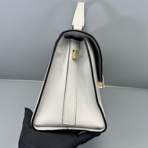 Valextra Handbag Calfskin Light Grey