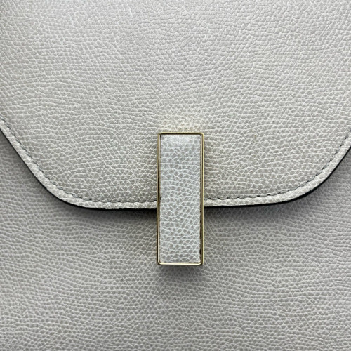 Valextra Handbag Calfskin Light Grey