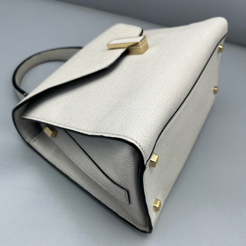 Valextra Handbag Calfskin Light Grey