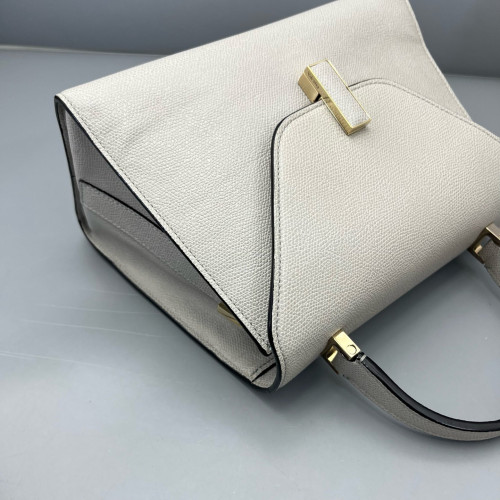 Valextra Handbag Calfskin Light Grey