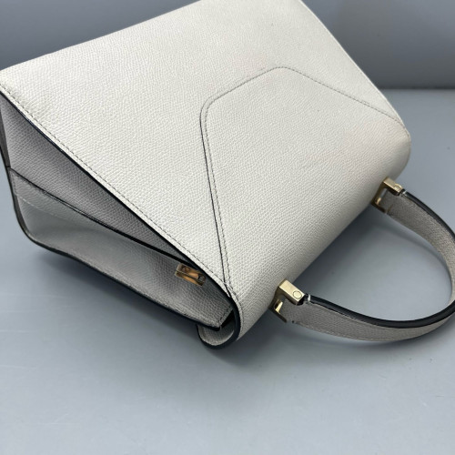 Valextra Handbag Calfskin Light Grey