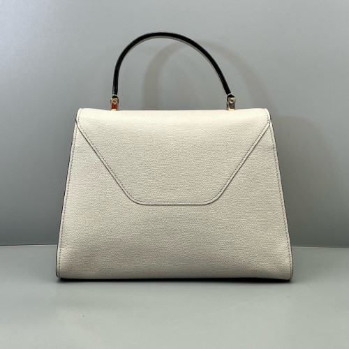 Valextra Handbag Calfskin Light Grey