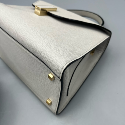 Valextra Handbag Calfskin Light Grey