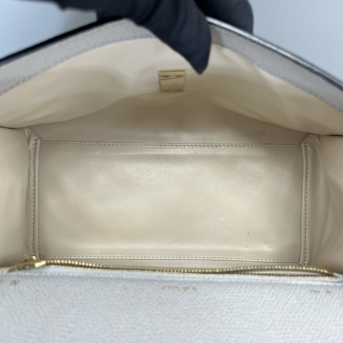 Valextra Handbag Calfskin Light Grey