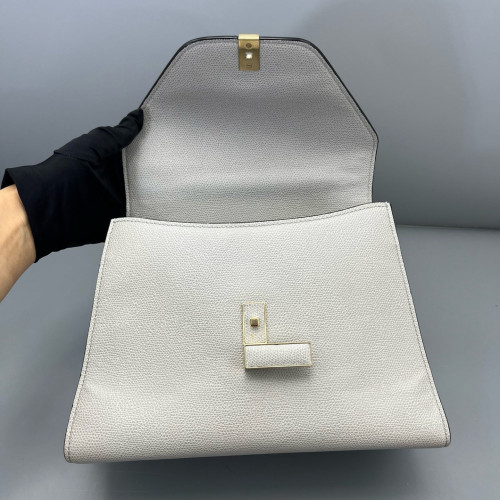 Valextra Handbag Calfskin Light Grey
