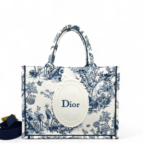 Dior Medium Book Tote Canvas Blue White Dior Medium Book Tote Canvas Blue White