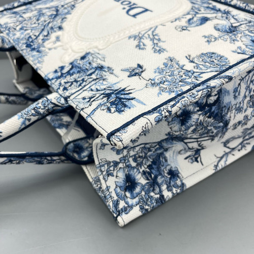 Dior Medium Book Tote Canvas Blue White Dior Medium Book Tote Canvas Blue White